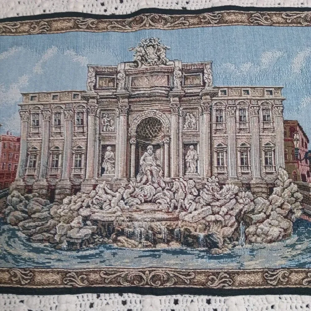 Fontana De Trevi Italian Tapestry Wall Art Hanging Made In Italy PAY‎ 19